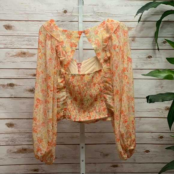 Free People Mabel Printed Blouse in Spring Combo - Picture 4 of 8